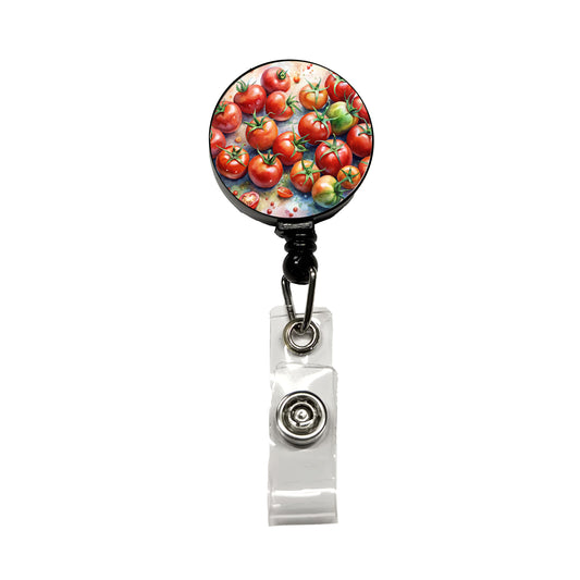 Tomatoes Watercolor Retractable ID Key Card Name Tag Badge Holder with Clip