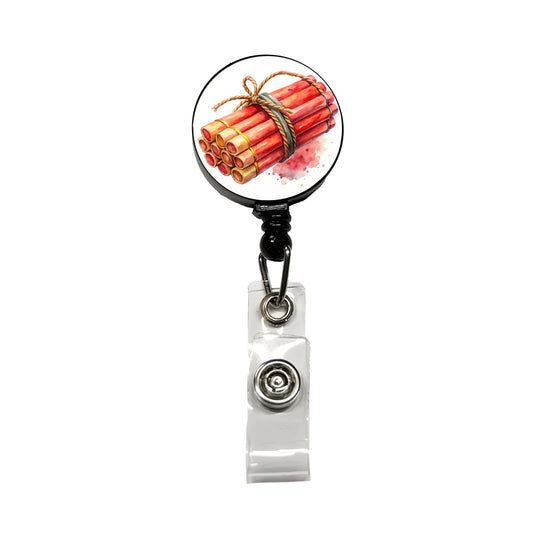 Bundle Of Sticks Of Dynamite Watercolor Retractable ID Key Card Name Tag Badge Holder with Clip
