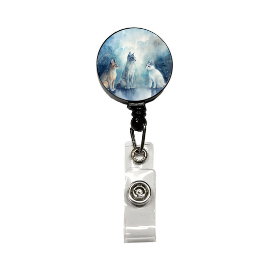 Cats In The Rain Retractable ID Key Card Name Tag Badge Holder with Clip