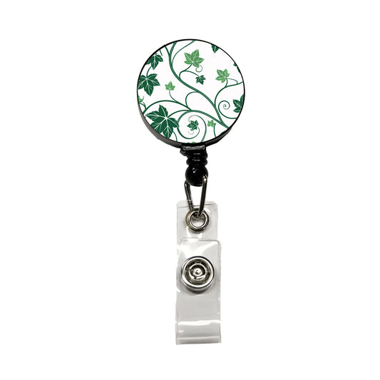 Green Ivy Vines Retractable ID Key Card Name Tag Badge Holder with Clip