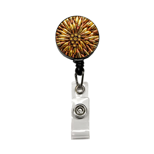 Lots Of Bullets Pattern Retractable ID Key Card Name Tag Badge Holder with Clip