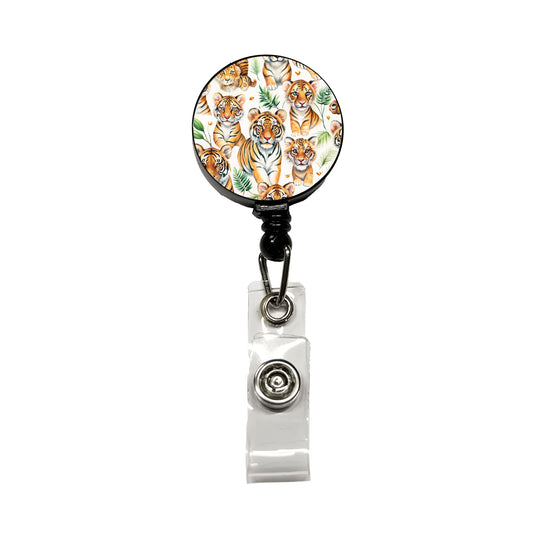 Lots Of Sweet Bengal Tigers Retractable ID Key Card Name Tag Badge Holder with Clip