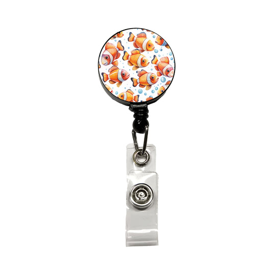 Lots Of Sweet Clownfish Retractable ID Key Card Name Tag Badge Holder with Clip
