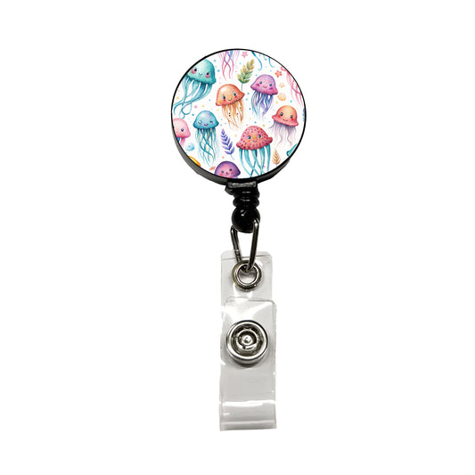 Lots Of Sweet Jellyfish Retractable ID Key Card Name Tag Badge Holder with Clip