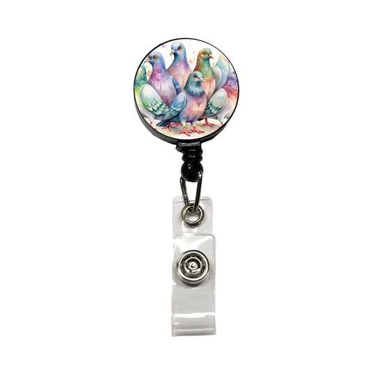 Lots Of Sweet Pigeons Retractable ID Key Card Name Tag Badge Holder with Clip