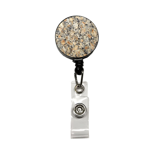 Sleek Faux Granite Retractable ID Key Card Name Tag Badge Holder with Clip