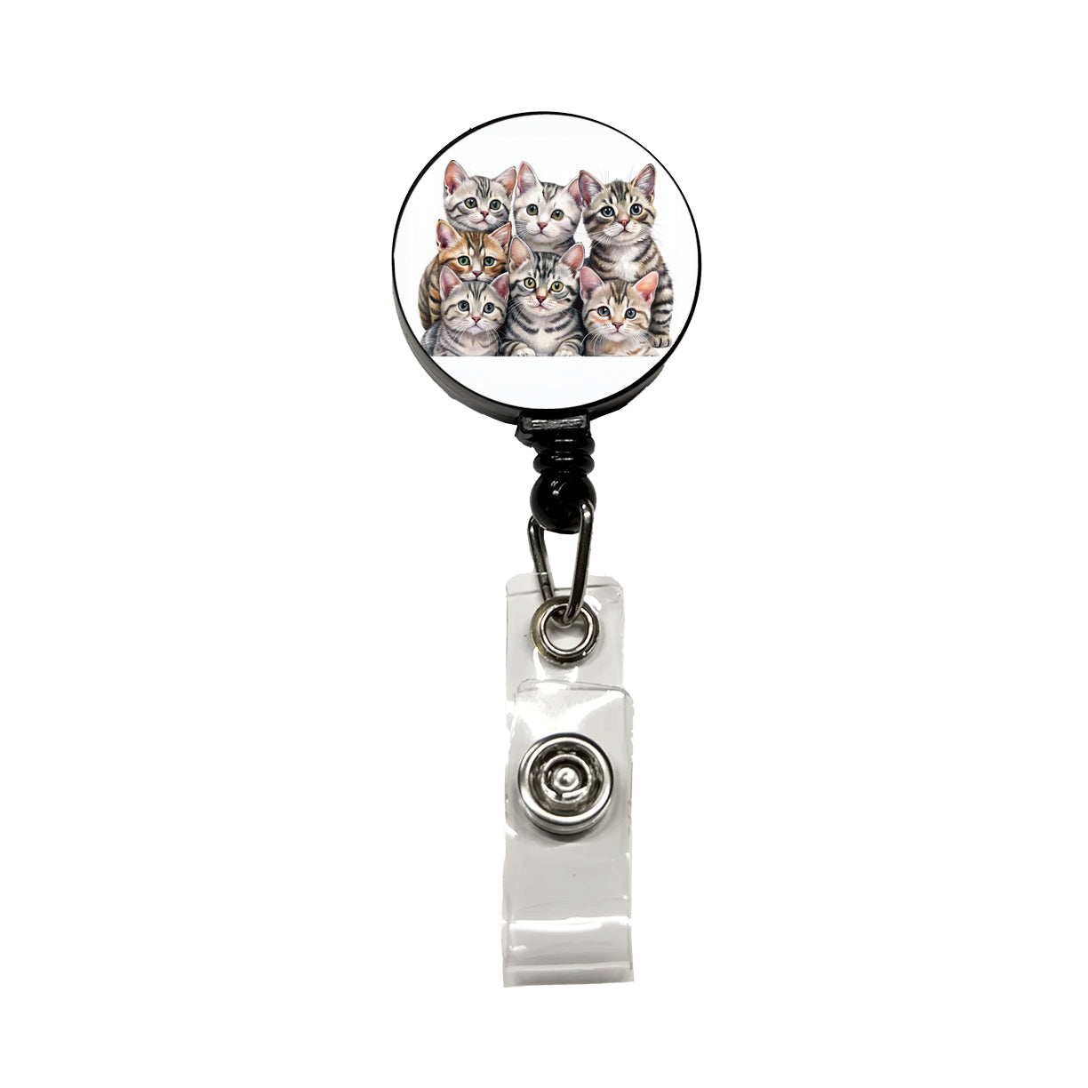 Sweet American Shorthair Cats Retractable ID Key Card Name Tag Badge Holder with Clip