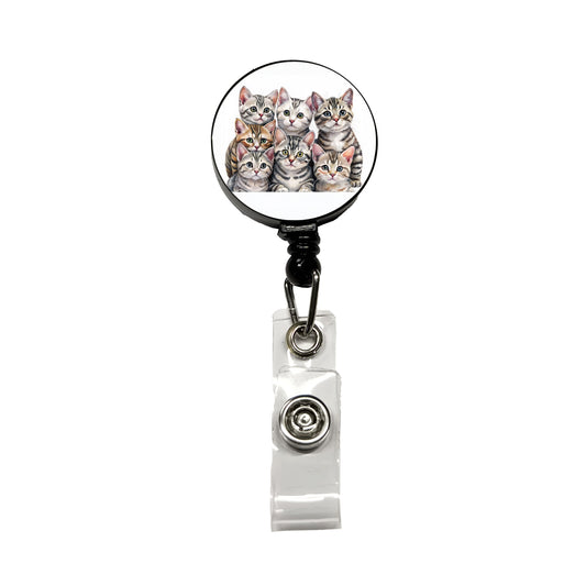 Sweet American Shorthair Cats Retractable ID Key Card Name Tag Badge Holder with Clip