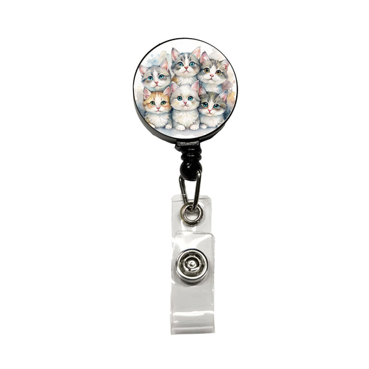 Sweet Australian Mist Cats Retractable ID Key Card Name Tag Badge Holder with Clip