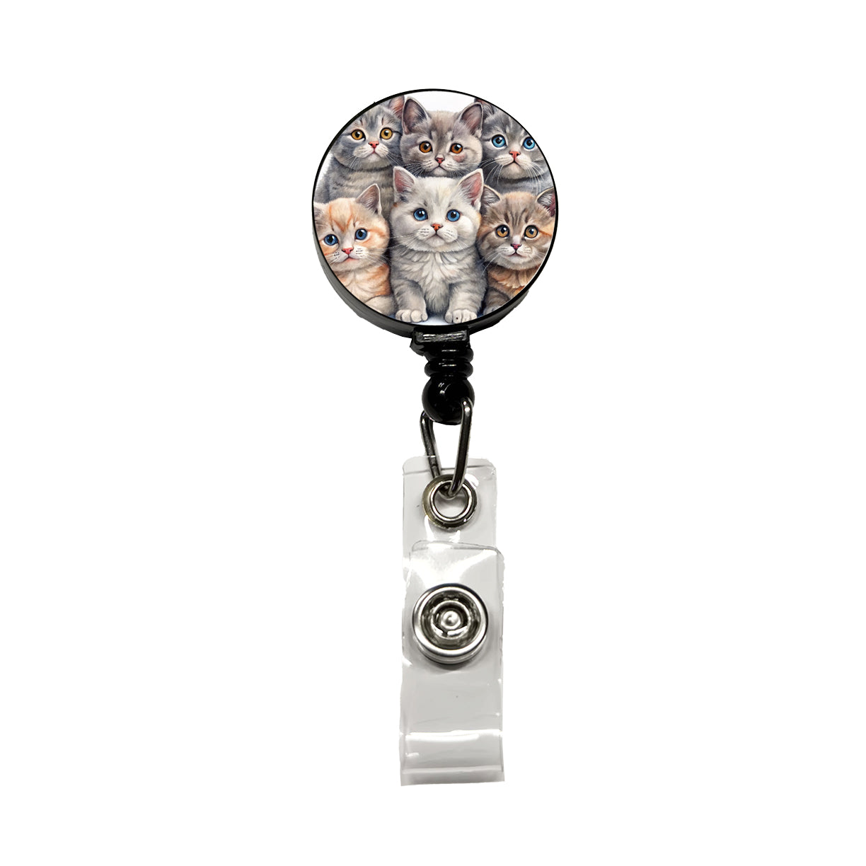 Sweet British Shorthair Cats Retractable ID Key Card Name Tag Badge Holder with Clip