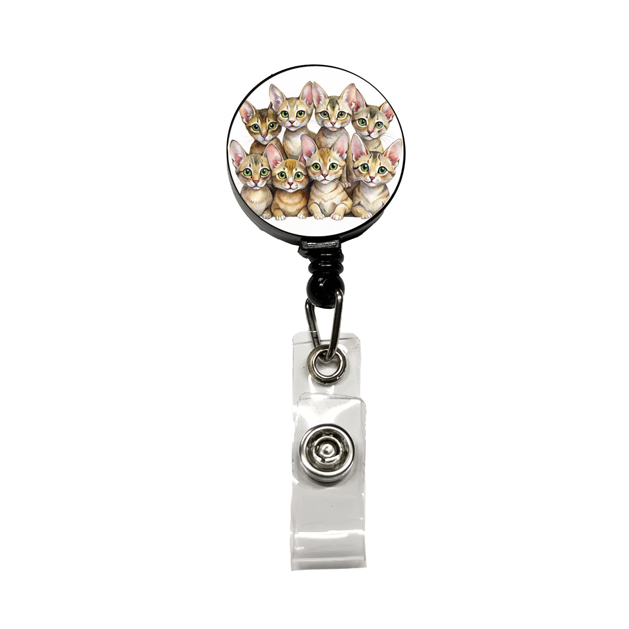 Sweet Chausie Cats Retractable ID Key Card Name Tag Badge Holder with Clip