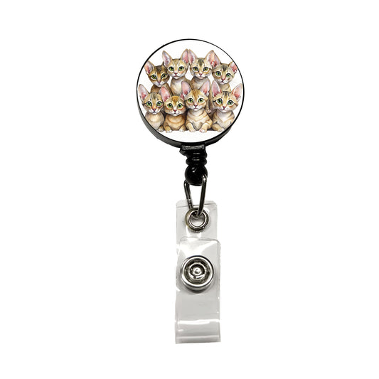 Sweet Chausie Cats Retractable ID Key Card Name Tag Badge Holder with Clip