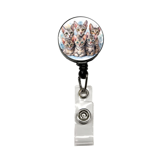 Sweet Egyptian Mau Cats Retractable ID Key Card Name Tag Badge Holder with Clip
