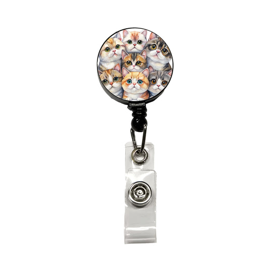 Sweet Exotic Shorthair Cats Retractable ID Key Card Name Tag Badge Holder with Clip
