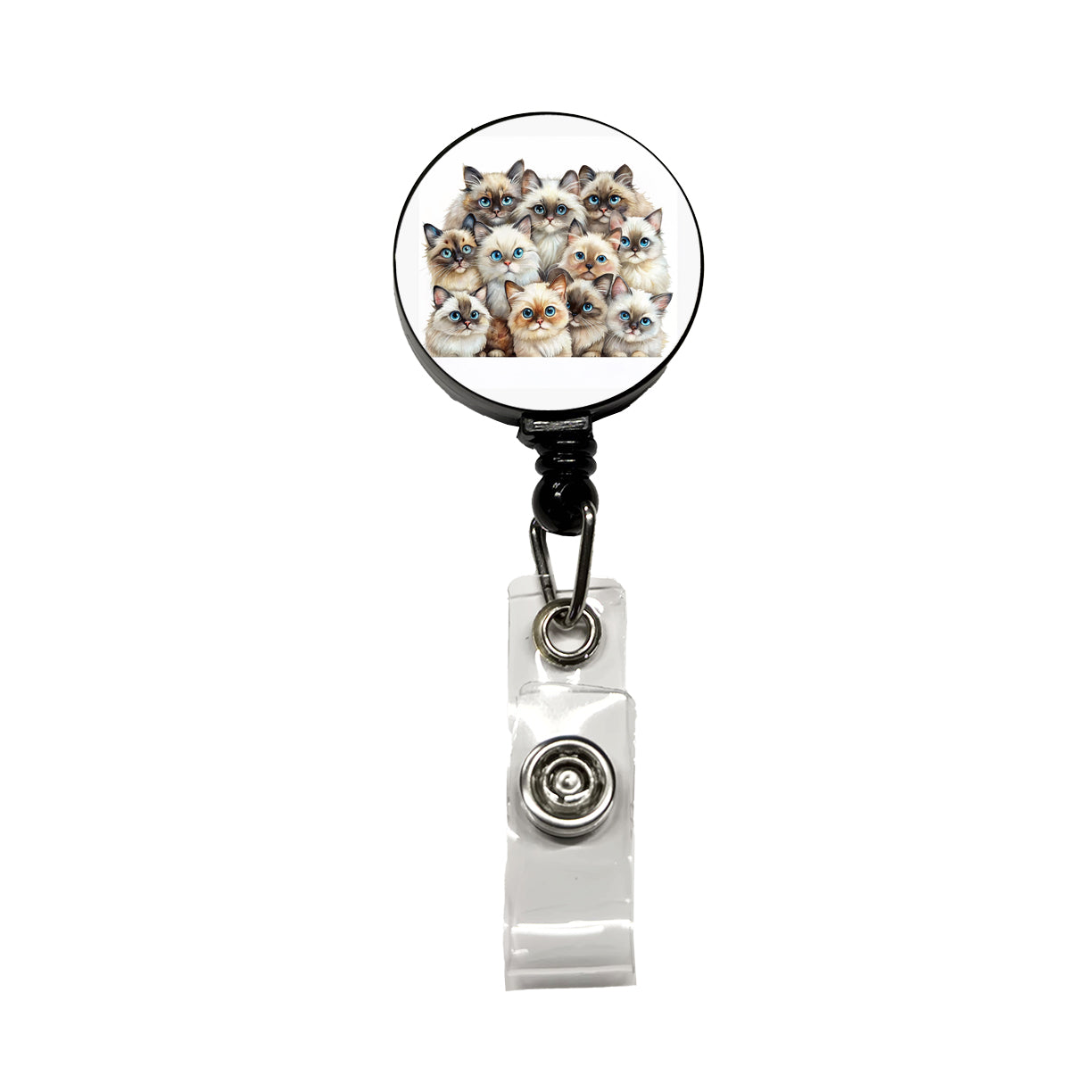 Sweet Himalayan Cats Retractable ID Key Card Name Tag Badge Holder with Clip