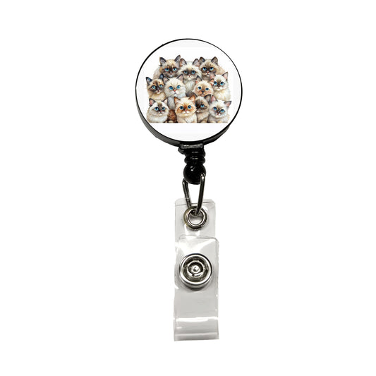 Sweet Himalayan Cats Retractable ID Key Card Name Tag Badge Holder with Clip