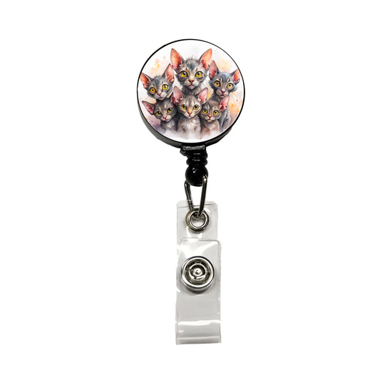 Sweet Lykoi Cats Retractable ID Key Card Name Tag Badge Holder with Clip