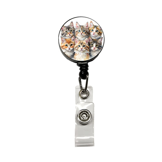Sweet Maine Coon Cats Retractable ID Key Card Name Tag Badge Holder with Clip