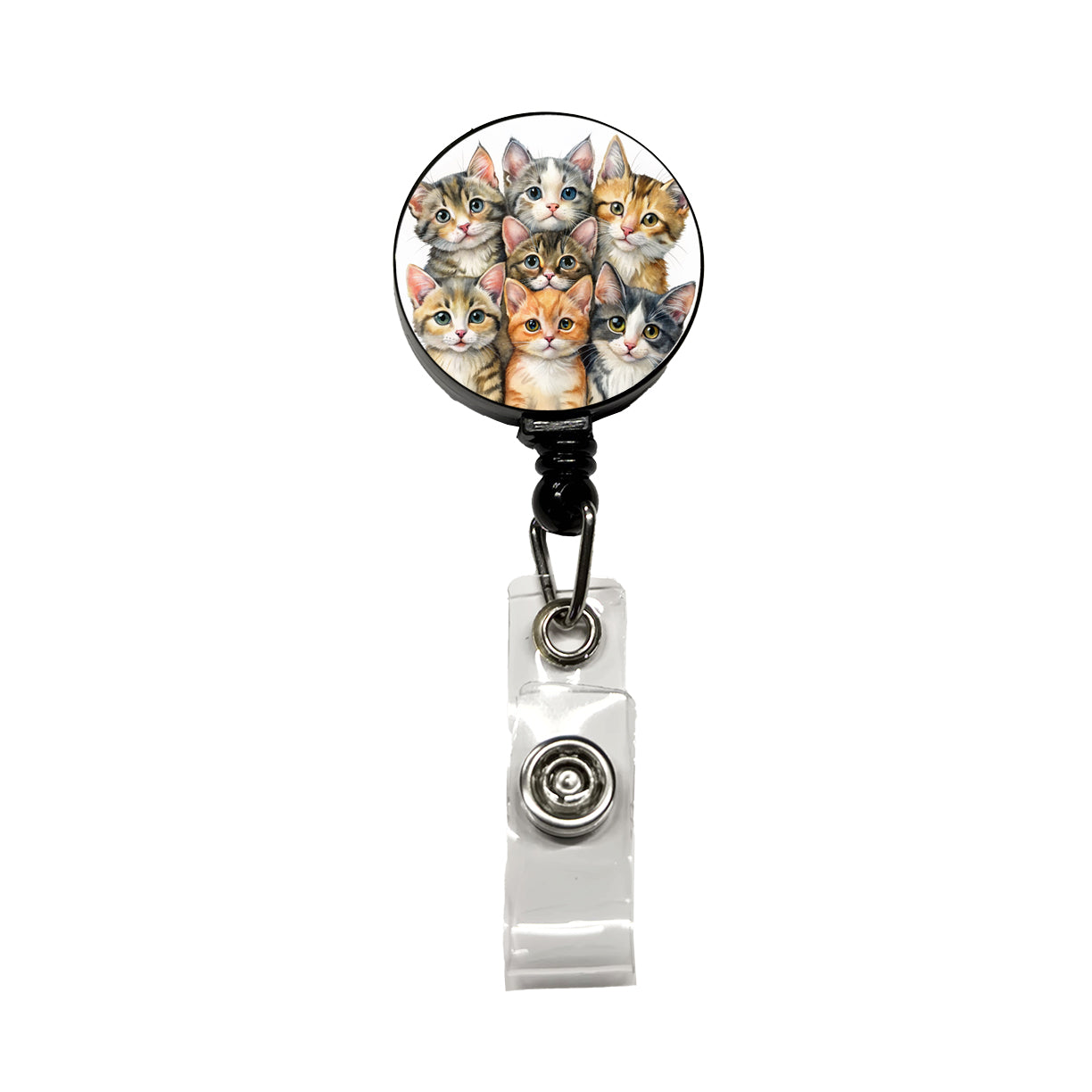 Sweet Manx Cats Retractable ID Key Card Name Tag Badge Holder with Clip