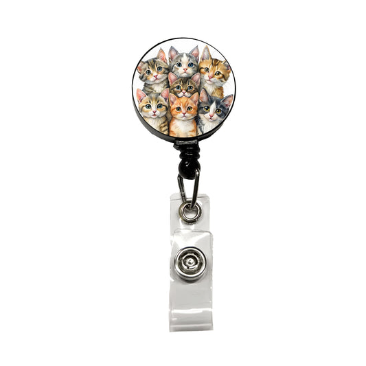 Sweet Manx Cats Retractable ID Key Card Name Tag Badge Holder with Clip