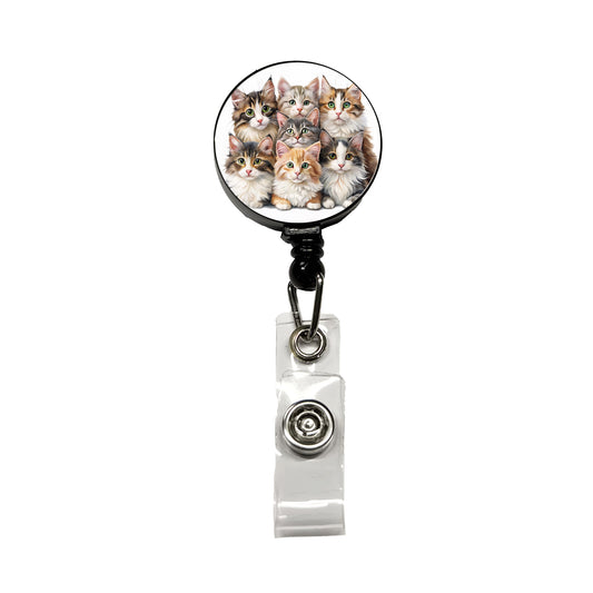 Sweet Norwegian Forest Cats Retractable ID Key Card Name Tag Badge Holder with Clip