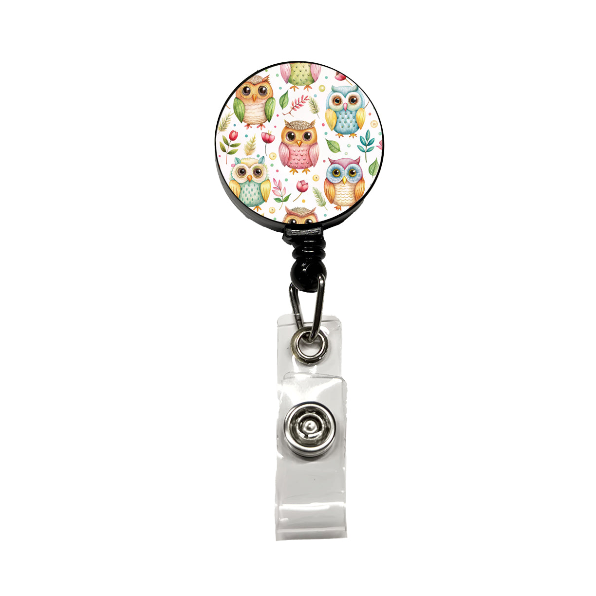 Sweet Owls Retractable ID Key Card Name Tag Badge Holder with Clip