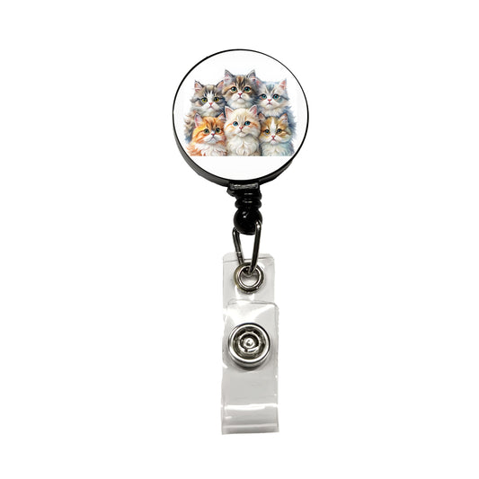 Sweet Persian Cats Retractable ID Key Card Name Tag Badge Holder with Clip
