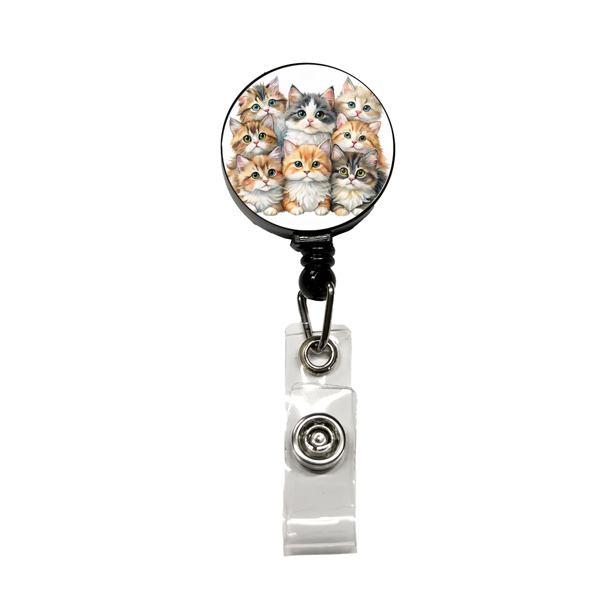 Sweet Ragamuffin Cats Retractable ID Key Card Name Tag Badge Holder with Clip