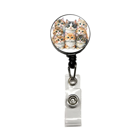 Sweet Ragamuffin Cats Retractable ID Key Card Name Tag Badge Holder with Clip