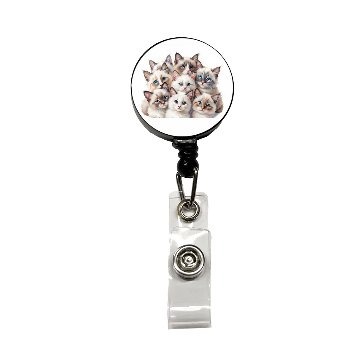 Sweet Ragdoll Cats Retractable ID Key Card Name Tag Badge Holder with Clip