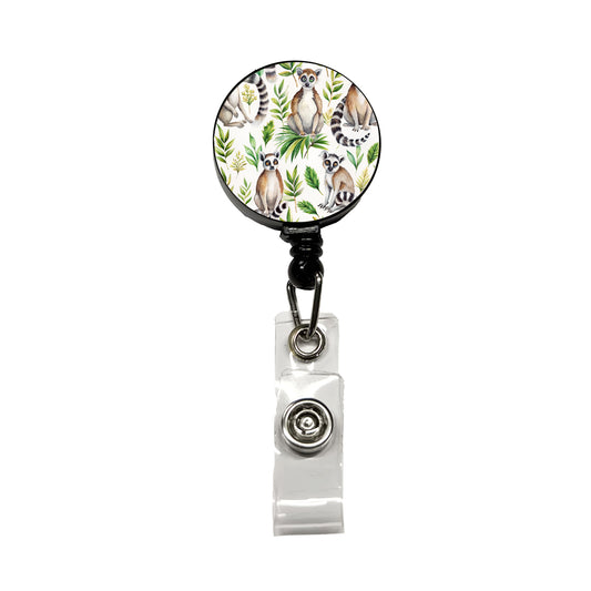 Sweet Ringtail Lemurs Retractable ID Key Card Name Tag Badge Holder with Clip