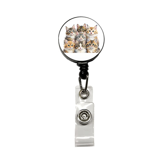 Sweet Siberian Cats Retractable ID Key Card Name Tag Badge Holder with Clip