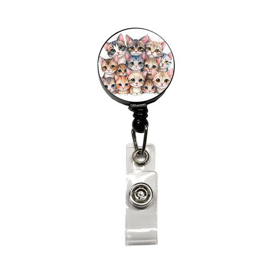 Sweet Singapura Cats Retractable ID Key Card Name Tag Badge Holder with Clip