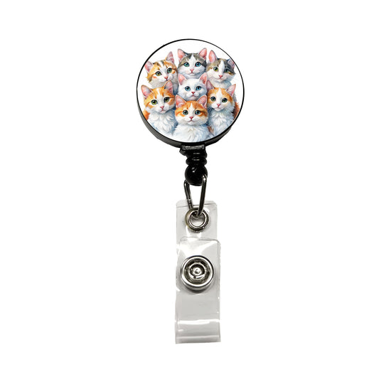 Sweet Turkish Van Cats Retractable ID Key Card Name Tag Badge Holder with Clip