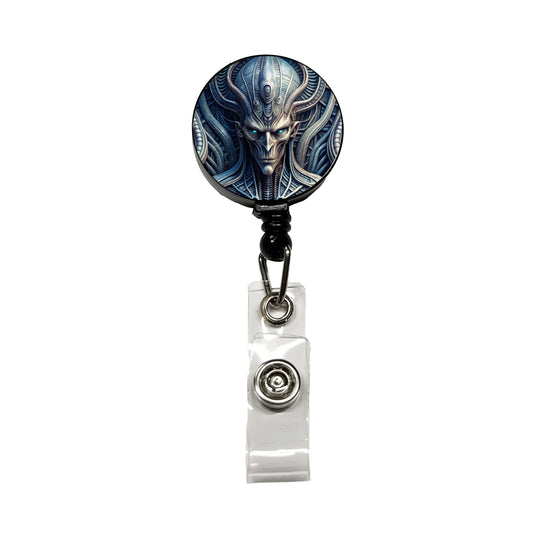 Alien Creature Creepy Horror Sci-Fi Retractable ID Key Card Name Tag Badge Holder with Clip