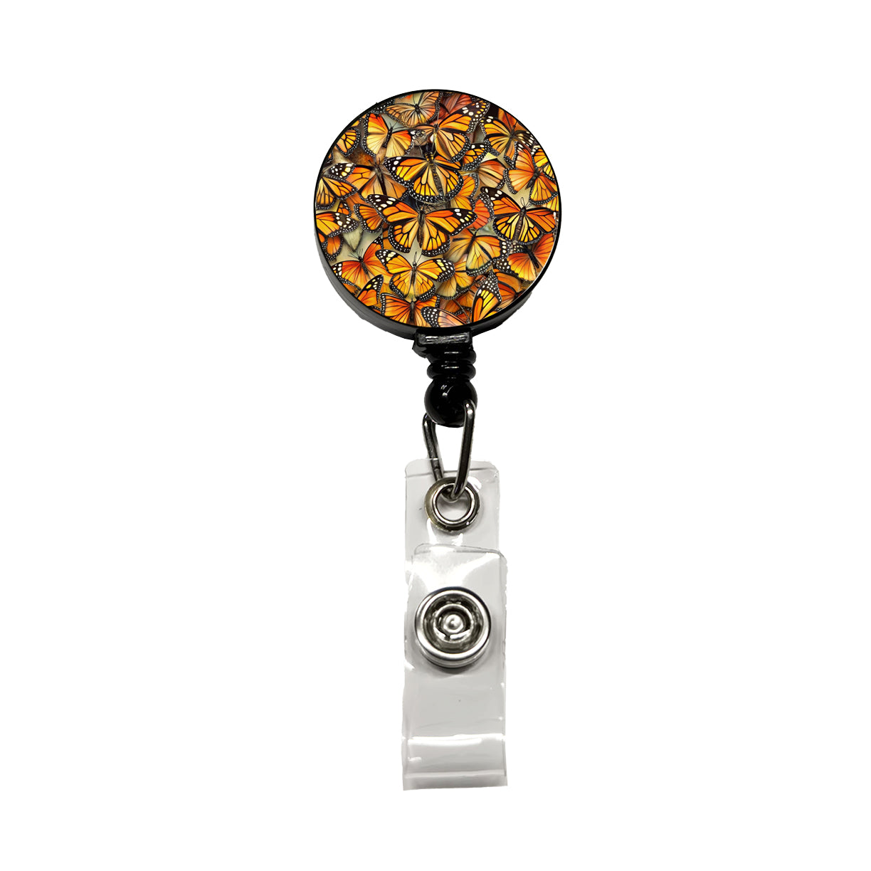 Monarch Butterflies Covering Everything Retractable ID Key Card Name Tag Badge Holder with Clip