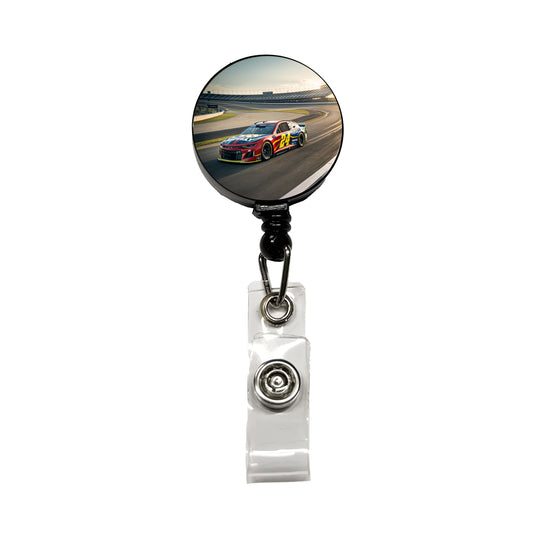 Racing Car Track Retractable ID Key Card Name Tag Badge Holder with Clip