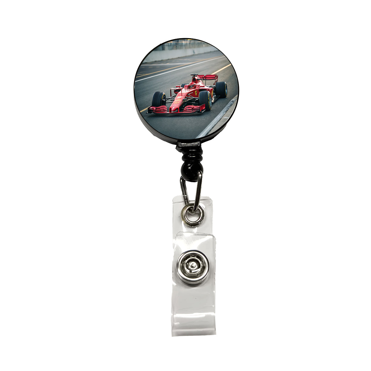 Red Racing Sports Car Retractable ID Key Card Name Tag Badge Holder with Clip