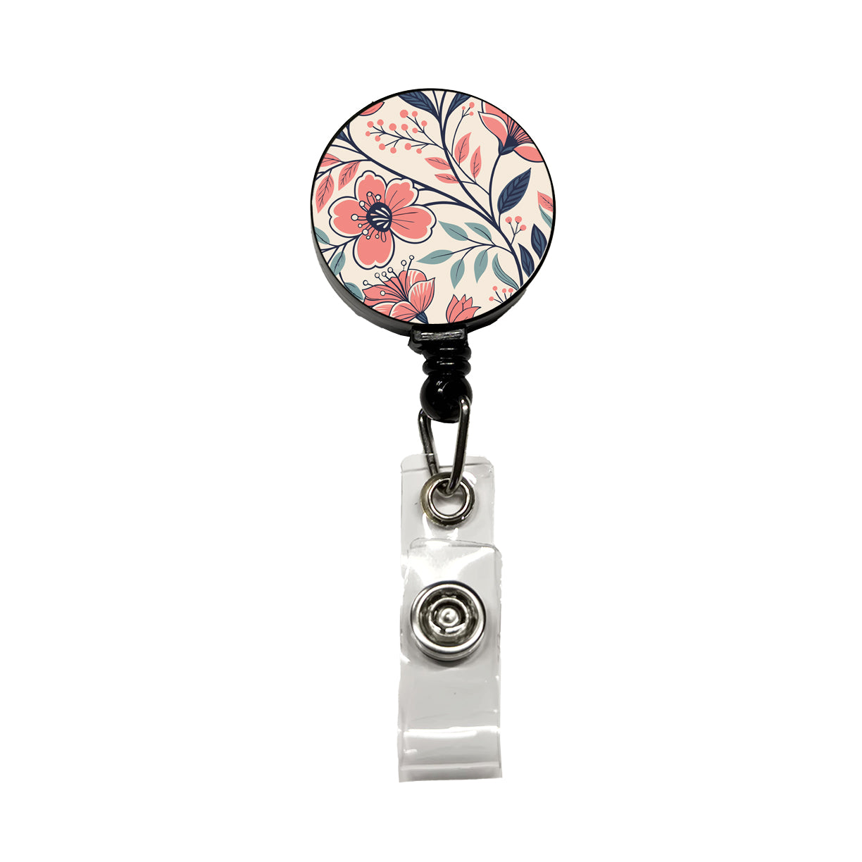 Beautiful Vine Flowers Retractable ID Key Card Name Tag Badge Holder with Clip
