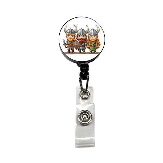 Cute Vikings Retractable ID Key Card Name Tag Badge Holder with Clip