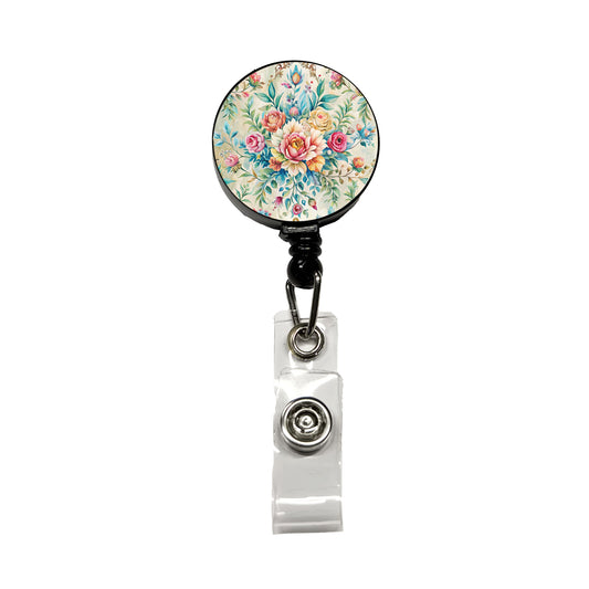 Elegant Bohemian Wallpaper Retractable ID Key Card Name Tag Badge Holder with Clip