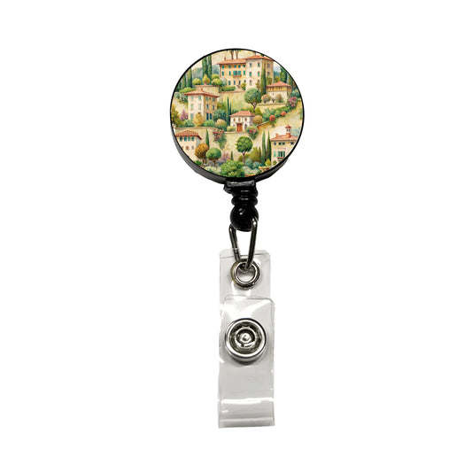Italian Villa Town Italy Retractable ID Key Card Name Tag Badge Holder with Clip