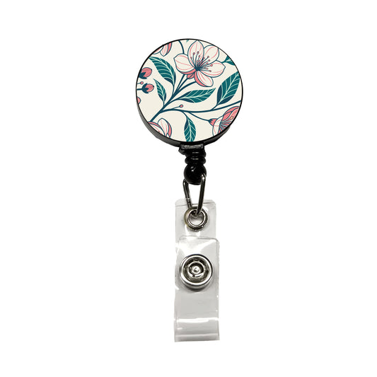 Lovely Flowers Twining Retractable ID Key Card Name Tag Badge Holder with Clip