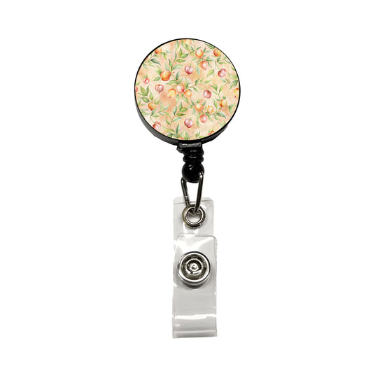 Peaches Beautiful Background Retractable ID Key Card Name Tag Badge Holder with Clip