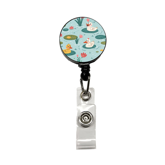 Ducks In Pond Retractable ID Key Card Name Tag Badge Holder with Clip