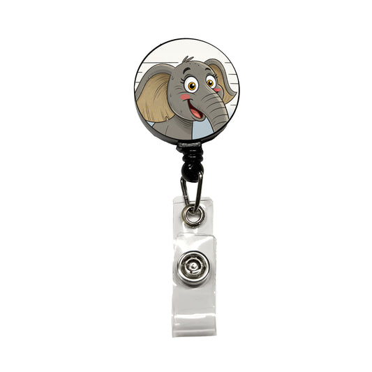 Elephant Mug Shot Retractable ID Key Card Name Tag Badge Holder with Clip