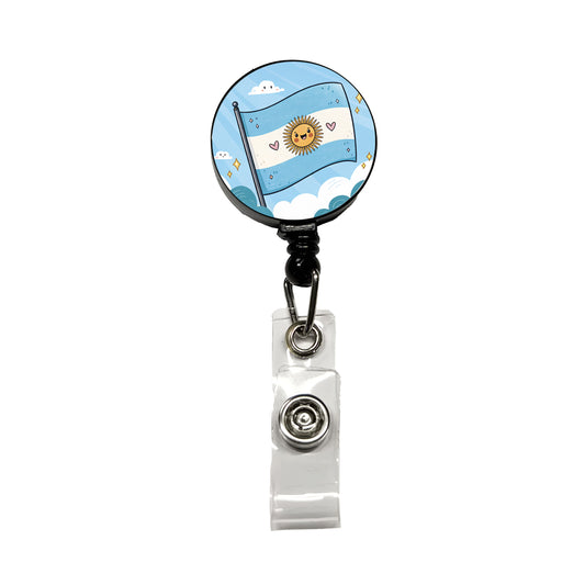 Kawaii Argentina Flag Retractable ID Key Card Name Tag Badge Holder with Clip