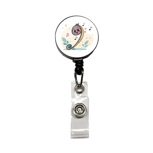 Kawaii Bass Music Cute Retractable ID Key Card Name Tag Badge Holder with Clip
