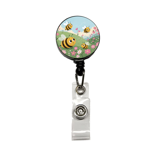 Kawaii Bumble Bees Retractable ID Key Card Name Tag Badge Holder with Clip