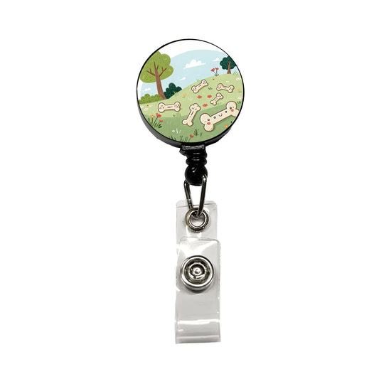 Kawaii Dog Bones Retractable ID Key Card Name Tag Badge Holder with Clip